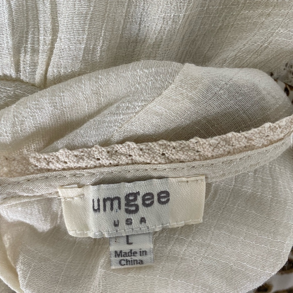 Umgee Leopard Print & Cream Top / Size Large - image 7